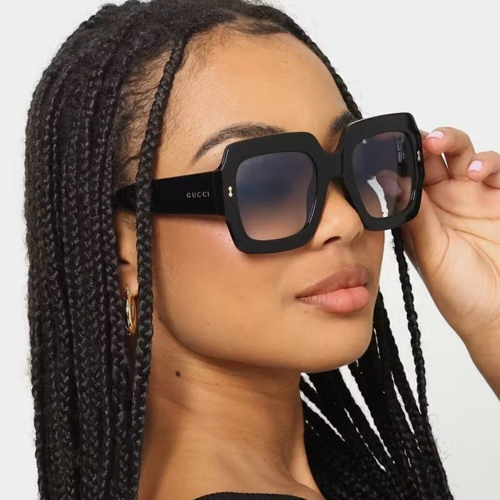 SALE! NEW Gucci GG1111S 001 Black Grey Gradient Square Unisex Sunglasses
